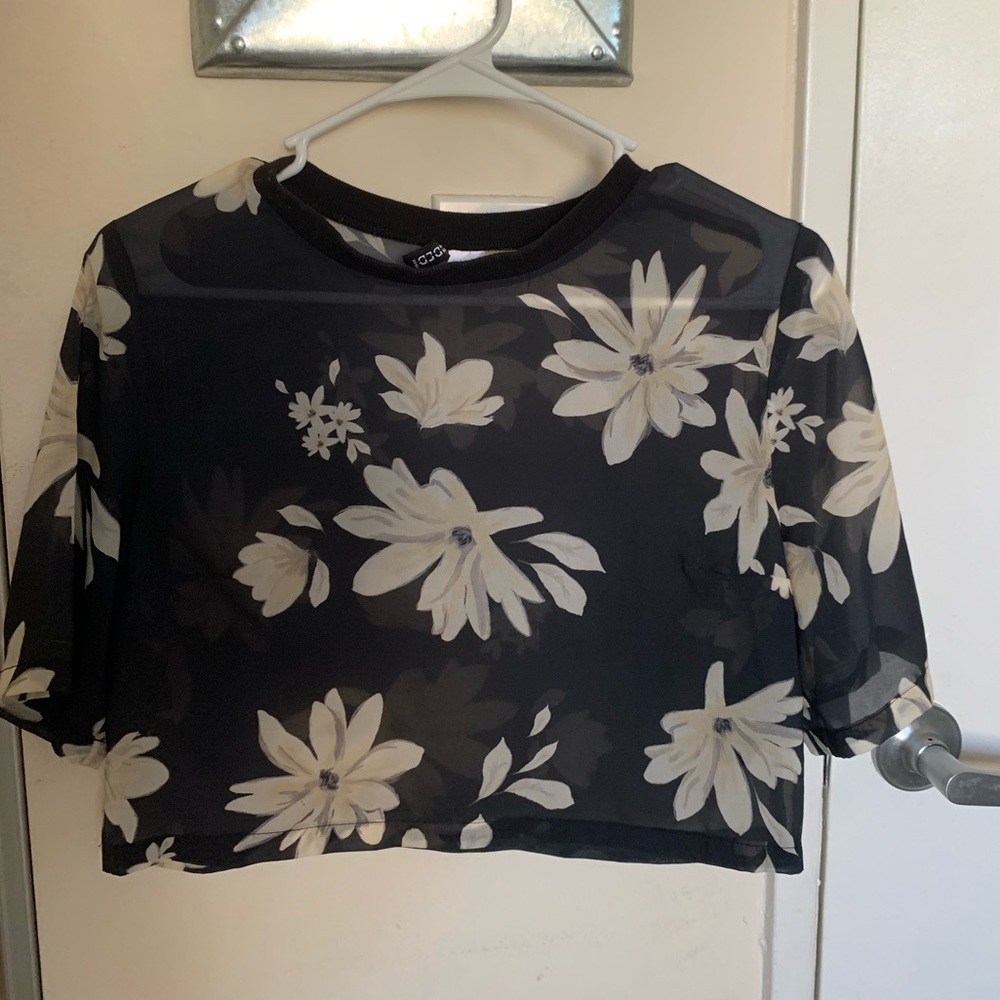 Sheer Floral Crop Top
